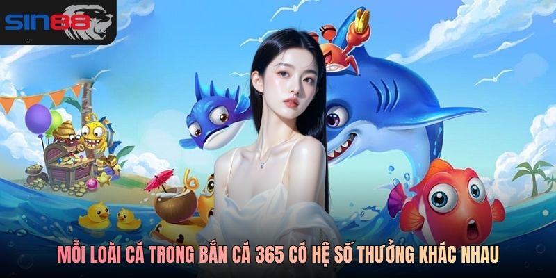 Mỗi loài cá trong bắn cá 365 có hệ số thưởng khác nhau